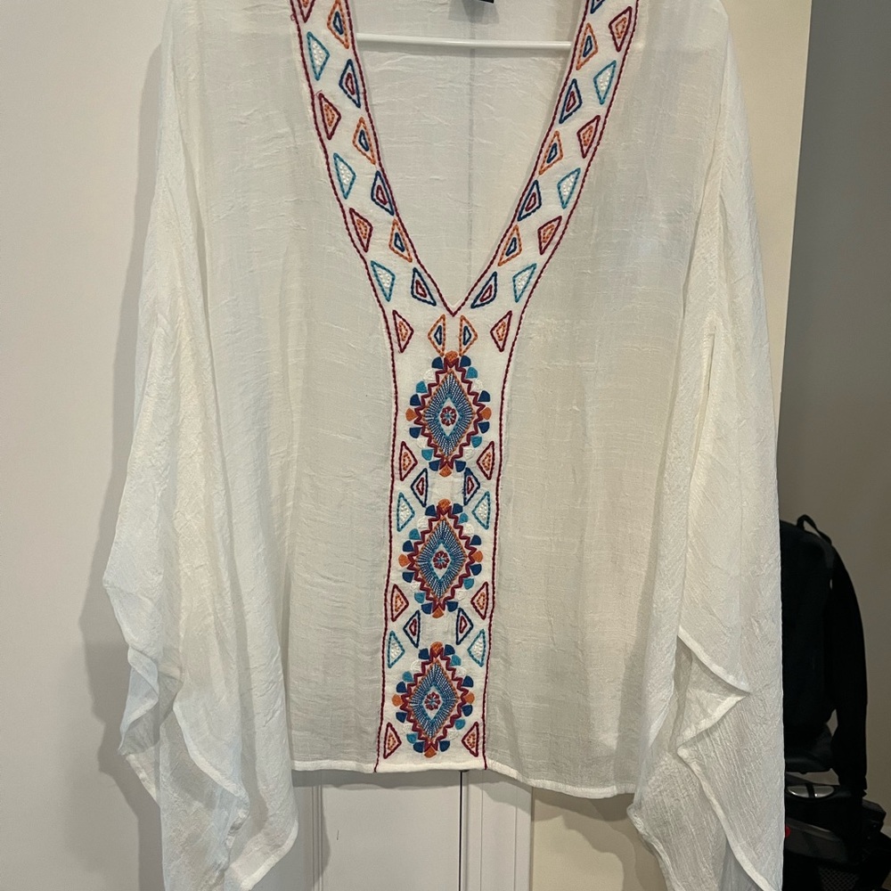 Embroidered White Top